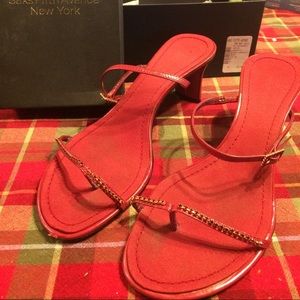Saks fifth avenue strapped jeweled heels